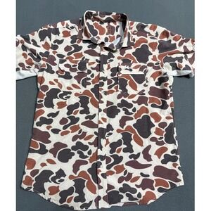 TWO DOVE Mens Camo Short Sleeve Button Up Shirt Size M The Invitational Rio